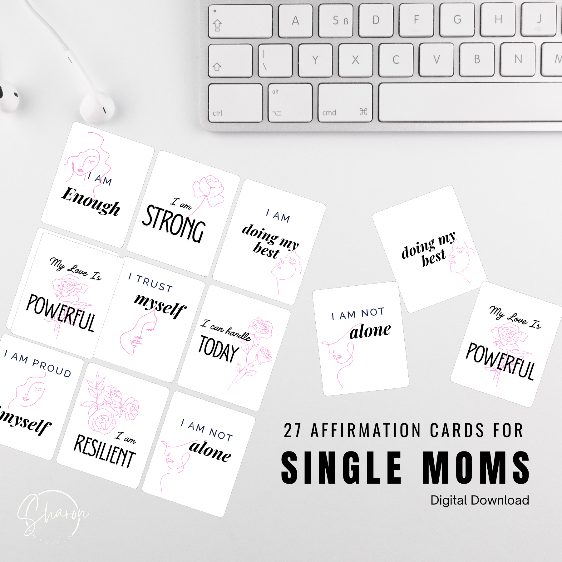 Daily Affirmation Cards for Single Moms | Printable Inspirational Quotes