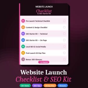 Website Launch Checklist & SEO Starter Kit, The Complete Guide for Mompreneurs & Small Business Owners
