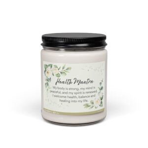 Health Mantra Soy Candle — 9oz Scented Candle with Affirmation Label