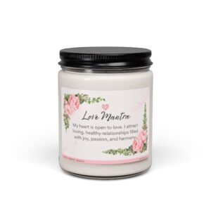 Love Mantra Soy Candle — 9oz Scented Candle with Affirmation Label
