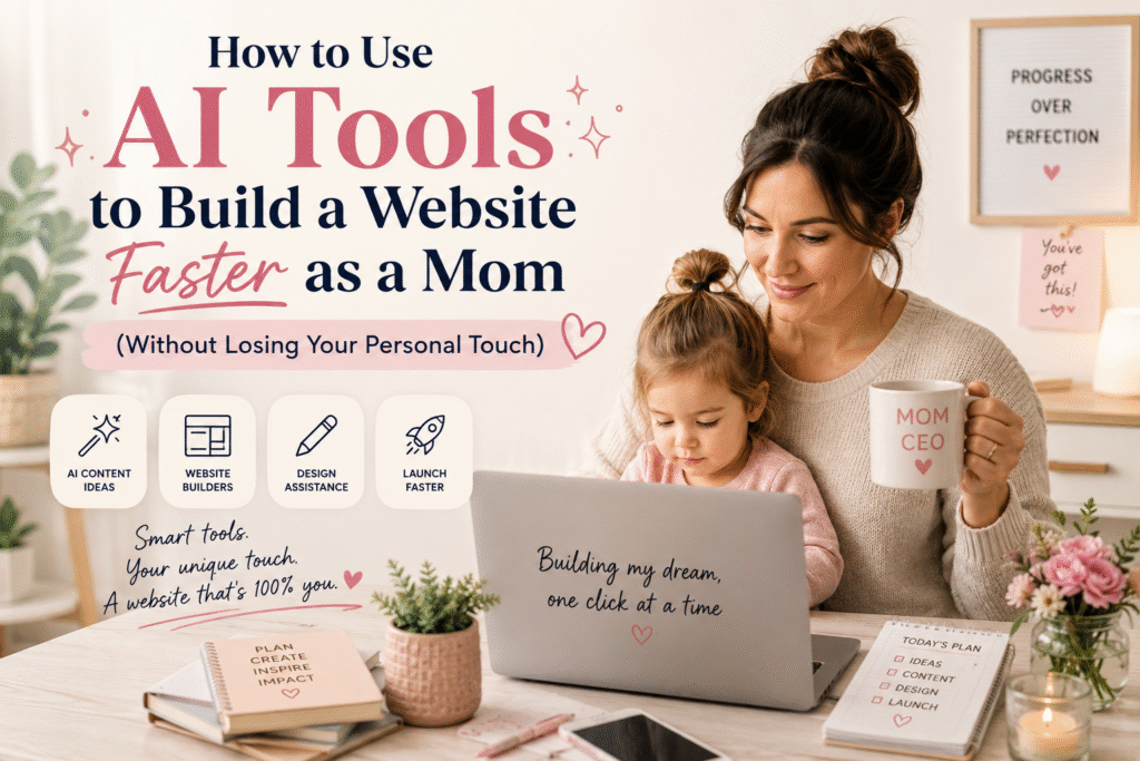 How to Use AI Tools to Build a Website Faster as a Mom (Without Losing Your Personal Touch)